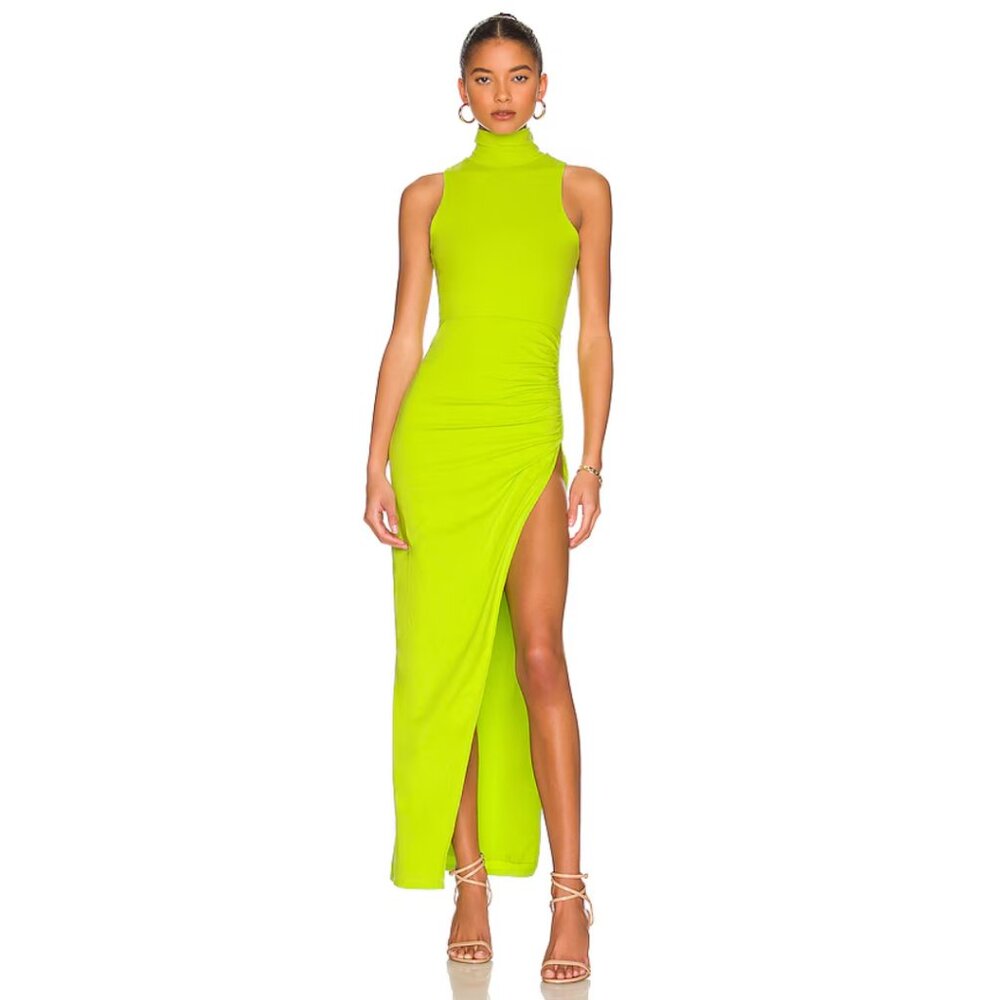 Superdown Neon Green High-Neck Dress